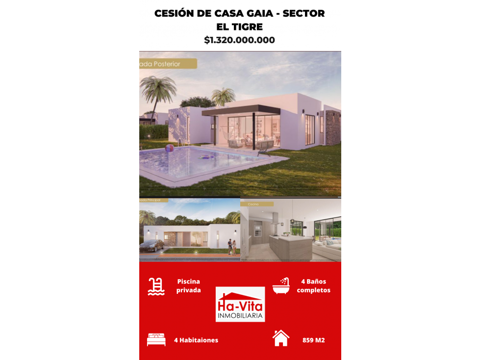 Cesión casa campestre ubicada por el sector de San José de las villas