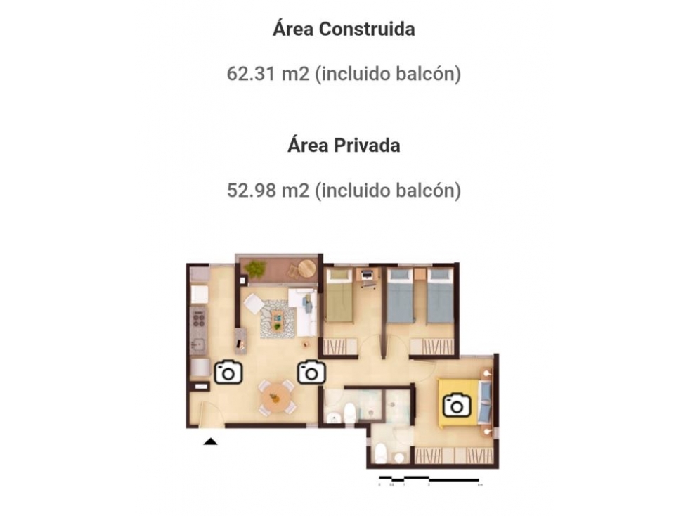 VENTA APARTAMENTO AV. SUR 62,3 M2 PARA ESTRENAR